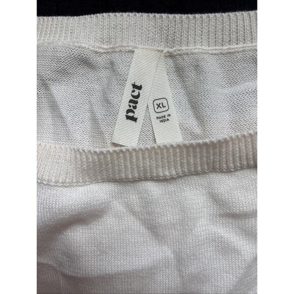 PACT Classic Fine Knit Shell Top Women's XL Blue White Stripe Organic Cotton - Picture 9 of 11